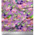 thumbnail image 1 of Soimoi Cotton Cambric Fabric Leaves,Floral & Hummingbird Bird Fabric Prints By Yard 42 Inch Wide, 1 of 3