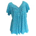 thumbnail image 3 of Blouse à Manches Courtes à Col en V Imprimé pour Femmes Grande Taille, Chandail à Enfiler, Hauts Chemise, Été, Hauts Amples Grande Taille pour Femmes en Solde, 3 of 6