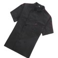 thumbnail image 1 of Chef Coat Short Sleeve with Buttons Pockets Cook Jacket Chic Cooking Work Wear Uniform Costume for Restaurant Hotel Cafe Kitchen Black L, 1 of 7