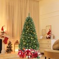 thumbnail image 1 of Costway 6 FT Christmas Tree with 568 PVC Branch Tips 200 Warm White LED Lights Gloves, 1 of 10