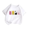thumbnail image 3 of PMVFHDE T-Shirts d'Été pour Filles T-Shirt Mignon à Motif pour Fille Col Rond Manches Courtes T-Shirt Décontracté d'Été Blanc, 3-4 Ans, 3 of 5