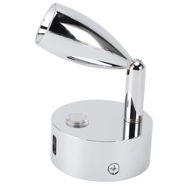 Lampe de Lecture pour VR, Projecteur DEL pour VR 12 V-24 V à Intensité Réglable avec Interrupteur Tactile et Port USB, Lumière Intérieure Murale Rotative pour VR, Lampe de Chevet pour, Fourgonnette, Bateau, Remorque, Autocaravane
