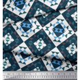 thumbnail image 2 of Soimoi White Poly Georgette Fabric Check & Geometric Decor Fabric Printed Yard 52 Inch Wide, 2 of 5