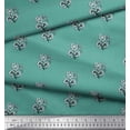 thumbnail image 2 of Soimoi Velvet Fabric Floral Block Printed Fabric 1 Yard 58 Inch Wide, 2 of 3