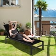 thumbnail image 3 of Costway Lot de 2 Chaises Longues à 6 Positions Chaise Longue Aluminium Inclinable Réglable Noir, 3 of 9
