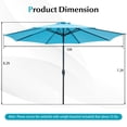 thumbnail image 3 of Costway 10Ft Outdoor Market Patio Table Umbrella Push Button Tilt Crank Lift Blue, 3 of 10