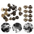 thumbnail image 2 of Herwey 30 Set Book Rivets Knurling Flat Brass Leather Binding Button Tack 9.5x4mm Nail + 4mm Screw,Tack Screw,Brass Rivets, 2 of 8