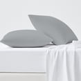 thumbnail image 1 of 100% Cotton Pillowcase, 300 Thread Count Sateen, Wrinkle Resistant, Quick Dry, Soft & Smooth, 2-Piece Set, King, Light Gray by Color Sense, 1 of 5