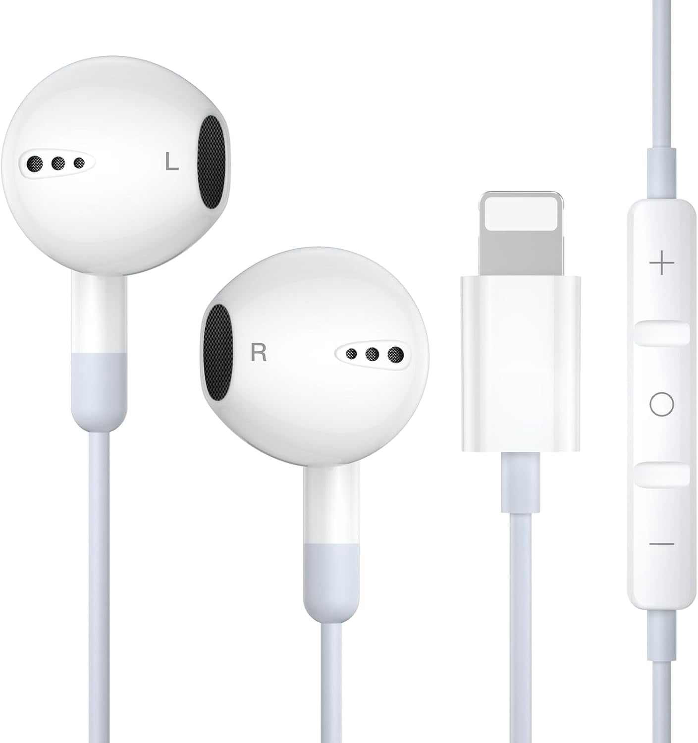 Lightning Headphones Earphones with Volume Buttons & Microphone Compatible with  iPhone 7 8 Plus X 11 12 13 14 Pro Max