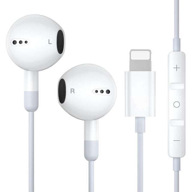 Lightning Écouteurs avec Boutons de Volume et Microphone Compatibles avec iPhone 7 8 Plus X 11 12 13 14 Pro Max