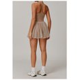 thumbnail image 4 of PISONIC Robe de Tennis et de Golf pour Femmes avec Soutien-Gorge Intégré, Short, Dos Nu, Encolure Carrée, Mini Jupe Bouffante, Robes Athlétiques avec Poches, 4 of 7