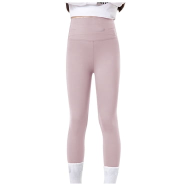 MIASHUI Leggings Athlétiques pour Filles Taille Haute Pantalons pour Enfants Yoga Actif Danse Course Collants, Violet, 9-12 Ans