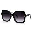 thumbnail image 3 of Womens Oversize 90s Designer Rectangle Butterfly Plastic Sunglasses Black Smoke, 3 of 4
