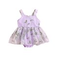 thumbnail image 1 of Honganda Barboteuse Robe pour Bébé Fille, Sans Manches Broderie Fleur Patchwork Body Vêtements d'Été, 1 of 9