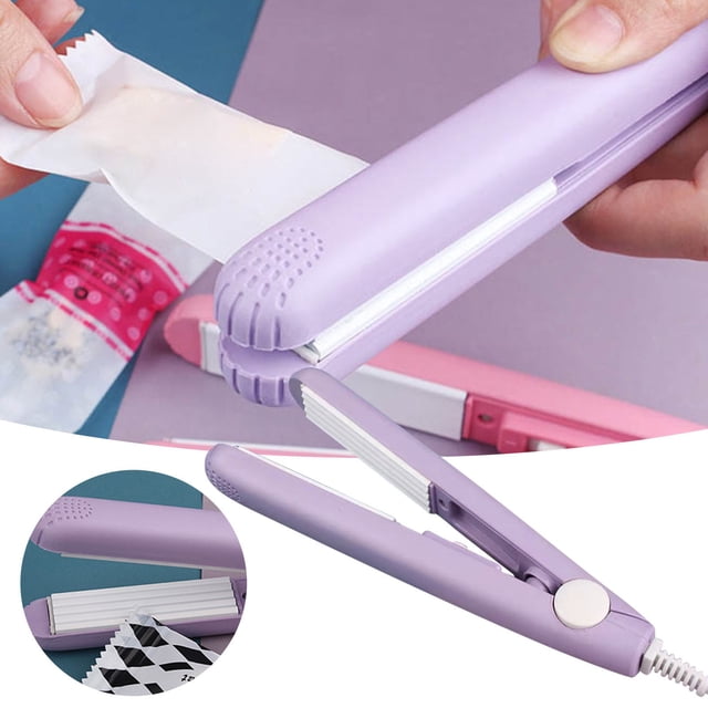 Oleegame 1PC Small Household Mini Portable Nougat Sealing Machine Snack Snowflake Packaging Bag Sugar Paper Plastic Sealing Machine Purple