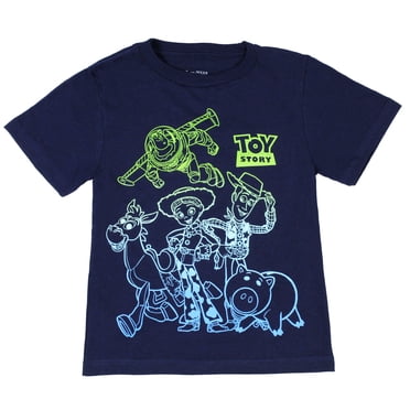 Disney T-Shirt Garçon Histoire de jouets Personnage Ombré Croquis (Très Petit, 4)