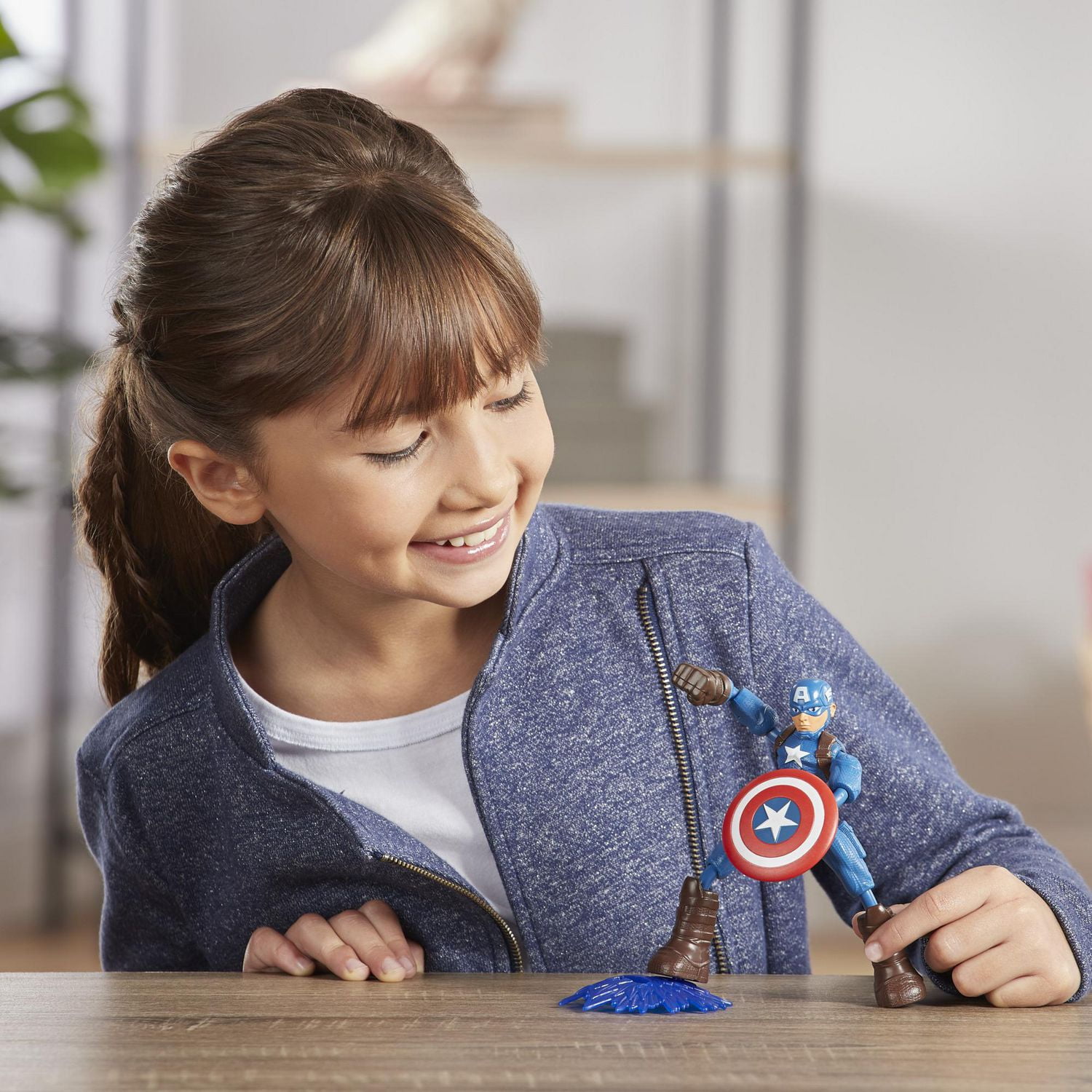 Marvel Avengers Bend and Flex  - Figurine articulée Captain America de 15 cm flexible, incluant accessoire, pour enfants à partir de 6 ans