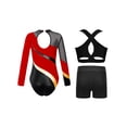 thumbnail image 2 of Yhong Leotards for Girls Gymnastics Bodysuits Long Sleeve Athletic Dance Unitard Ballet Dance Class Red 14, 2 of 5