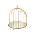 thumbnail image 2 of FcBaudy Wrought Iron SingleTier Gold Birdcage Dessert Stand Cake Tray Snack Rack Kitchen Tableware Cup Tea Break Display Bathroom Cosmetics Display Stand Metal Birdcage Storage Rack, 2 of 6