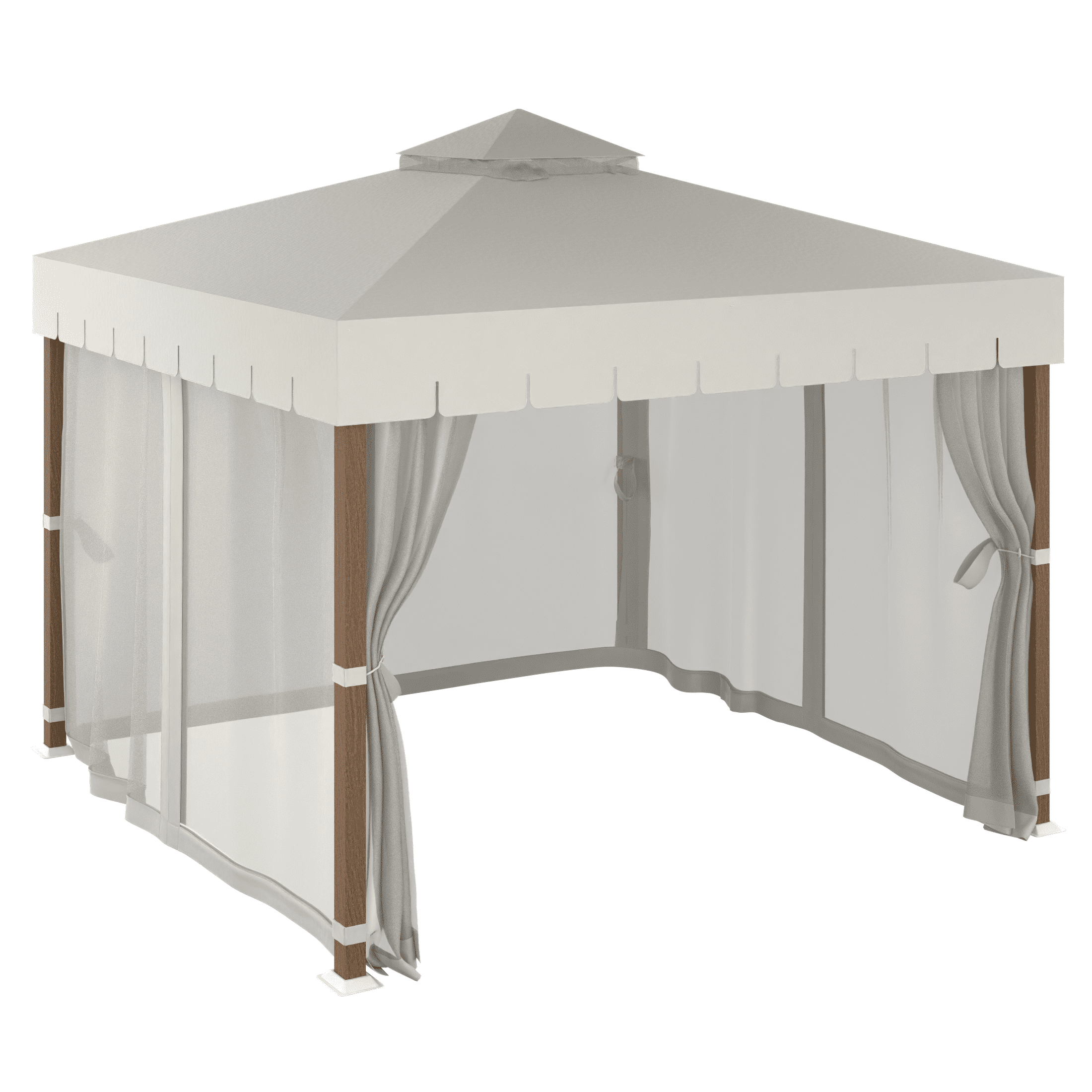HOMETRENDS Westmont 10’ x 10’ Steel Soft Top Gazebo, Cream