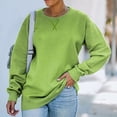 thumbnail image 1 of zanvin T-shirt Ample pour Femme Blouse à Manches Longues Col Rond Hauts Décontractés Chandail, 1 of 4