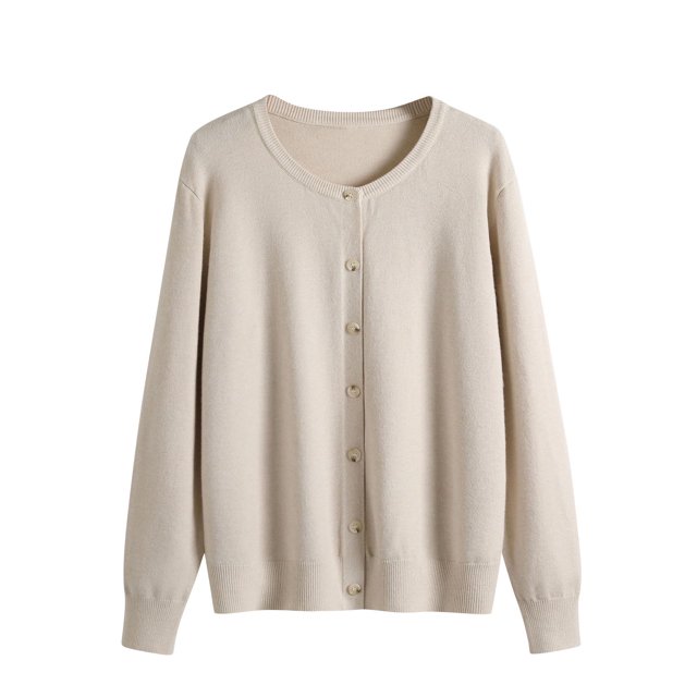 Cameland Cardigan Veste Chandail Uni à Col Rond pour Femmes Chandail à Col Rond