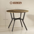 thumbnail image 3 of HOMCOM Dining Table Round Kitchen Table w/ Steel Frame, Rustic Brown, 3 of 10