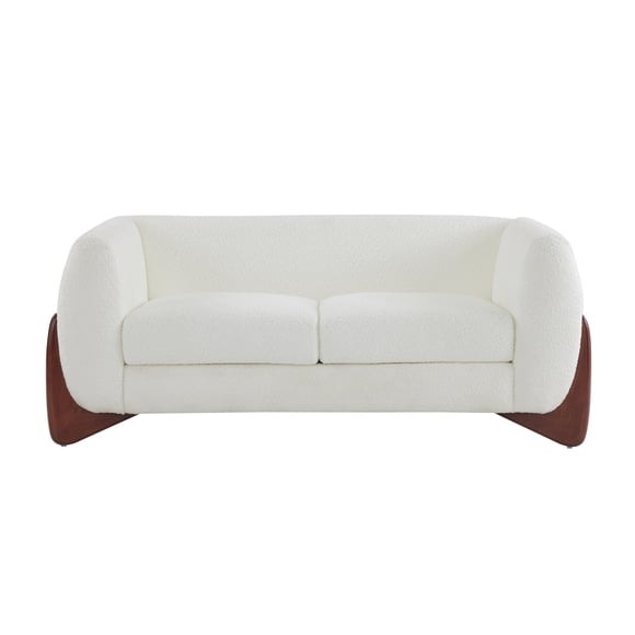 GOWE Causeuse Rembourrée en Bouclé (Beige-5087) Améliorez Votre Espace de Vie avec Notre Sofa 2 Places Rembourré en Bouclé. Conçu pour un Confort Ultime, Cette Pièce Présente une Assise Moelleuse et Surdimensionnée Enveloppée