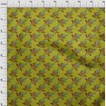 thumbnail image 3 of oneOone Silk Tabby Fabric Leaves|Bird & Floral Block Printed Craft Fabric BTY 42 Inch Wide, 3 of 4