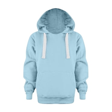 YOUSNH Chandail pour Tout-Petits Mode Enfants Automne Hiver Confort Couleur Unie à Capuche Chandail à Capuchon Haut Manches Longues Filles Enfants Garçons Manteau Chandail Garçons Chandails à Capuchon Bleu Ciel 5-6 Ans