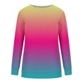 thumbnail image 2 of Liquidation à 50 % Chandail Surdimensionné pour Femmes 2023 Col Rond Mode Décontractée Manches Longues Chandail Imprimé Hauts Blouse, 2 of 3