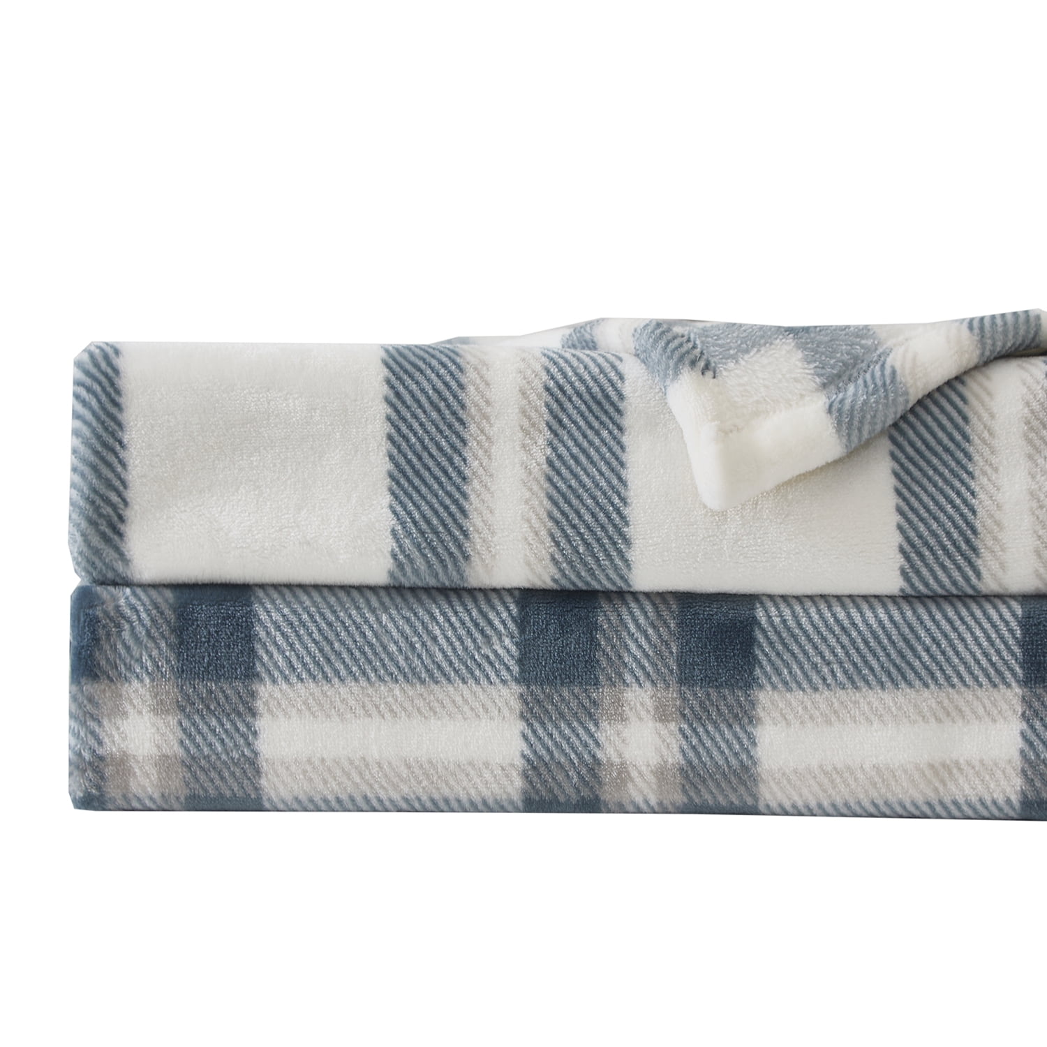 Mainstays velvet plush throw,size 50X60",plaid print pattern.