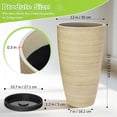 thumbnail image 3 of FIASON 4 Pack Large Plastic 21/18/12/10" H Oatmeal White Textured Tall Planters, Tall Plant Pots for Outdoor Indoor with Shelf Inset, Textured Finish Large Flower Pot with Drainage Holes for Patio, 3 of 15