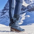 thumbnail image 2 of CEHVOM Autumn And Winter New Woolen Yarn Snow Boots Back Strap Plus Size Boots Women, 2 of 3