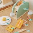 thumbnail image 3 of Children‘s Family Boys Girls‘ Kitchen Small Household Appliances Toy Simulation Wooden Bread Maker Coffee Machine Kitchen Toy, 3 of 7