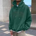thumbnail image 2 of MIASHUI Men's Basic Pullover Hoodie with Front Pocket and Adjustable Drawstring, Comfortable Casual Wear for Everyday Use Green,M, 2 of 4
