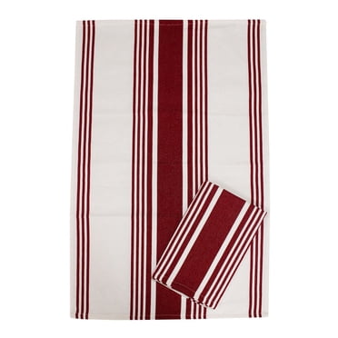 Hometrends Kitchen Towels 2 pack, 100% Cotton, 18 x 28 in, Red