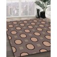 thumbnail image 3 of Ahgly Tapis d'Intérieur Lavable en Machine Carré Transitionnel Marron Café, 6 Pieds Carré, 3 of 7
