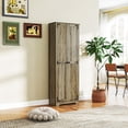 thumbnail image 2 of HOMCOM Armoire de Garde-Manger Style Ferme 67 Pouces, Armoire de Rangement Haute, Gris Vieilli, 2 of 10
