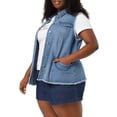 thumbnail image 4 of GRACE & GRANDEUR Gilet de Mode pour Femme Grande Taille Ourlet Brut Veste en Denim Sans Manches, 4 of 6