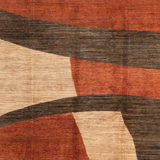 Ahgly Company Tapis d'Intérieur Carrés Abstraits Rouges Abstraits pour Aire, 6 Pieds Carré