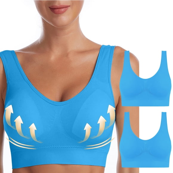 Bras for Women, 2PC Ladies Traceless Comfortable No Steel Ring Breathable Gathering Bra Woman Underwear, Daily Bra