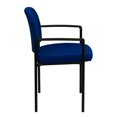 thumbnail image 3 of Comfort Navy Fabric Stackable Steel Side Reception Chair with Arms, 3 of 9