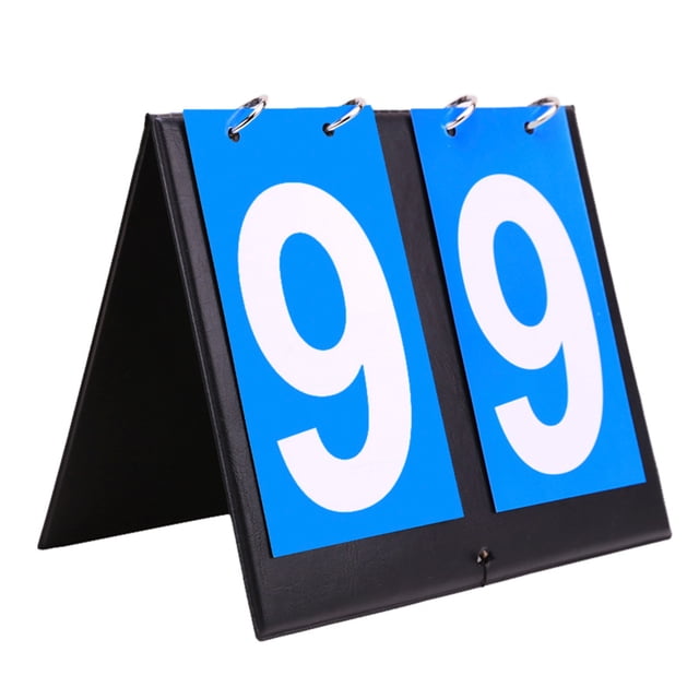 Riforla Sports Scoreboard Flip Number Board 2 Digits Tabletop Score Substitution Board for Sports Outdoor Sport Sky Blue