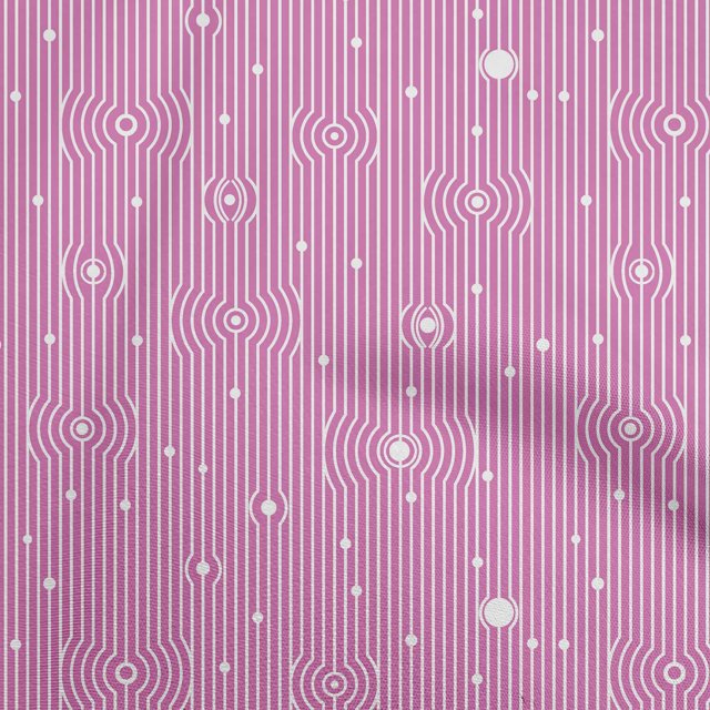 oneOone Rayon Fuschia Pink Fabric Stripes Sewing Material Print Fabric By The Yard 56 Inch Wide