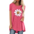 thumbnail image 1 of Pompotops Chemises Mode Décontractée pour Femmes Manches Courtes Tee-Shirt Ample Tunique Blouse, 1 of 4