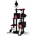 thumbnail image 1 of Gymax 75'' Gothic Cat Tree w/ 2 Condos Top Perch Sisal Scratching Posts & Ramp, 1 of 10