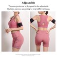 thumbnail image 2 of 1 Pair Women Arm Compression Sweating Protector Sleeve Portable Rubber Lining Fast Sweating Reusable Washable Basketball Yoga Protector Wraps Red, 2 of 9