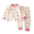 thumbnail image 2 of RXIRUCGD Mode Ensembles de Pantalons Longs Décontractés à Manches Longues pour Filles et Garçons Col Rond Imprimé Bouton (Rose, Taille : 3 Ans), 2 of 3