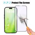 thumbnail image 4 of 0.33mm Ultra-Clear Tempered Glass Screen Protector for iPhone 15 Plus, 6.7 Inch Full Coverage with Glass Edge Adhesive Design, 23%-37% Blue Light Blocking (420-450nm) to Reduce Eye Strain, Responsive, 4 of 6